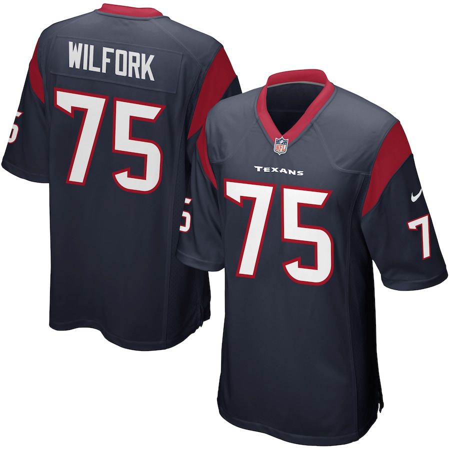 Men Houston Texans #75 Vince Wilfork Nike Navy Blue Game NFL Jersey->houston texans->NFL Jersey